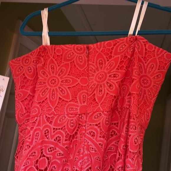 Shoshanna Midnight Strapless Coral Lace Dress size 12 brand new with tags. Saks - Picture 4 of 10